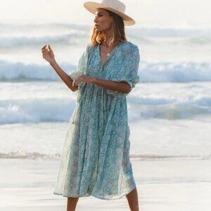 Daughters of India Kyra Midi Dress in Jade Green Small